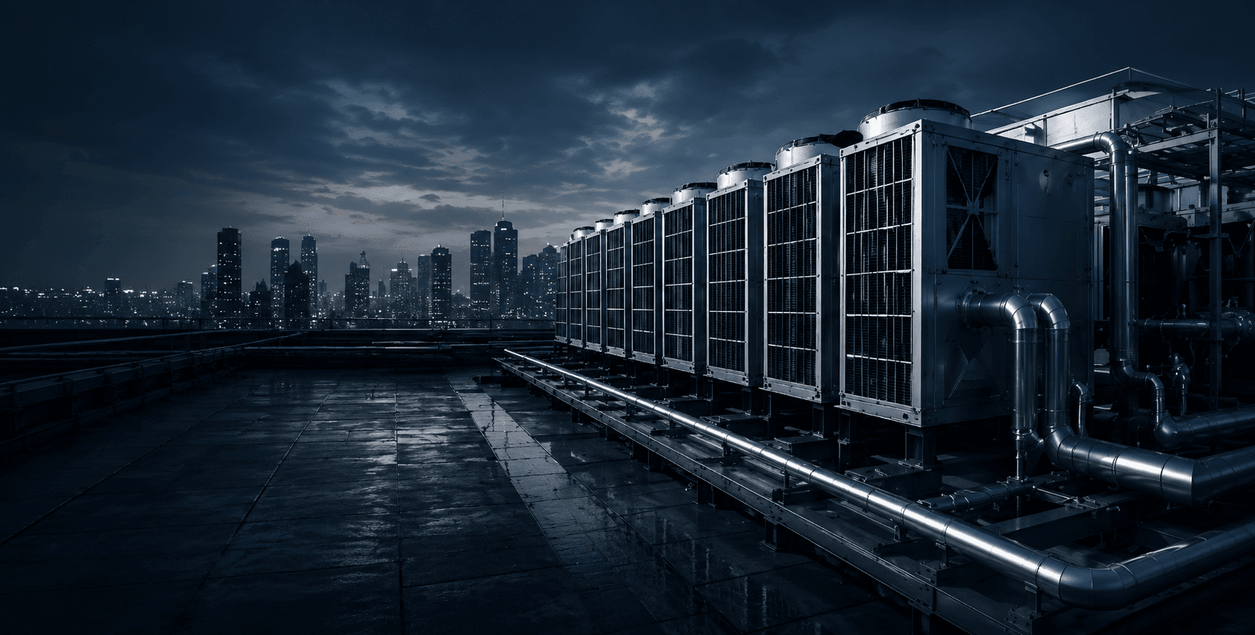 Completed rooftop HVAC project installation